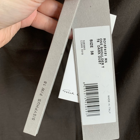 SOLD- Rick Owens FW18 Sisyphus One Shoulder Top - Picture 6 of 6